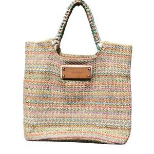 Solpresa Thick Cotton Blend Woven Pastel Rainbow Tote Bag